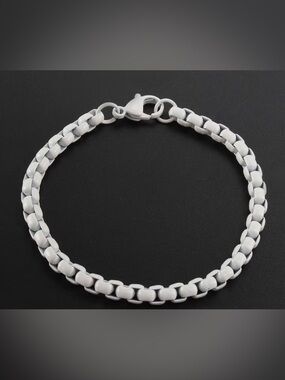 White Enamel Chain Bracelet